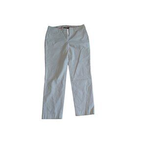 Zac & Rachel Womens White Textured Straight-Leg Pants Size 10